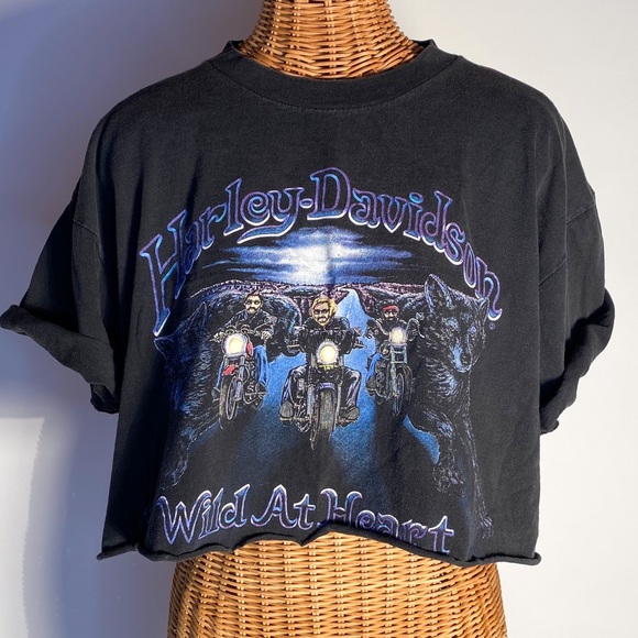 Harley-Davidson Tops - Vintage Single Stitch Harley-Davidson Crop Top